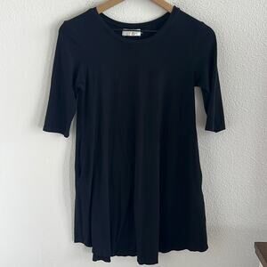 Fighting Eel Ava Sky Black Half Sleeve Mini Dress Tunic Small